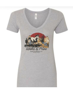 T-shirt Femme Free Horse Gris