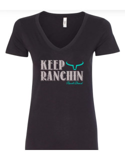 T-shirt Femme  Keep Ranchin Gris