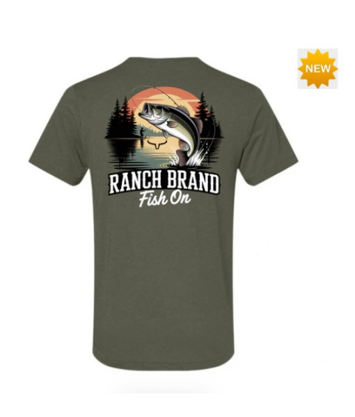 T-shirt Ranchbrand Fish On 2 - Army