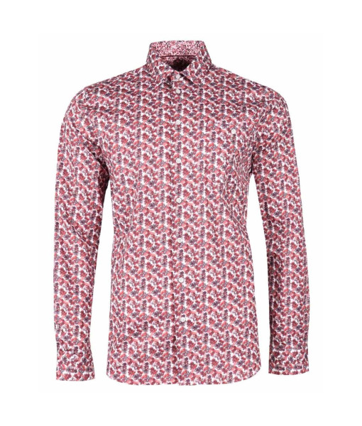 Chemise Imprimé Floraux Blanc Rouge