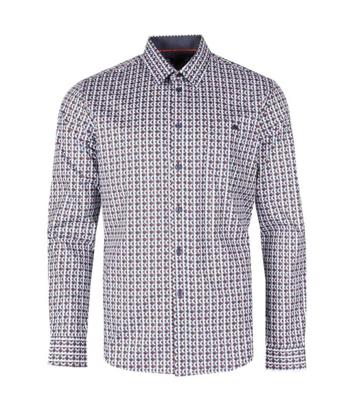 Chemise Imprime Cercle Bleu Blanc
