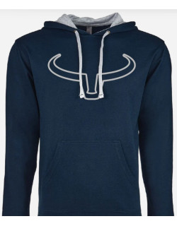 Hoodie Outline Marine/gris