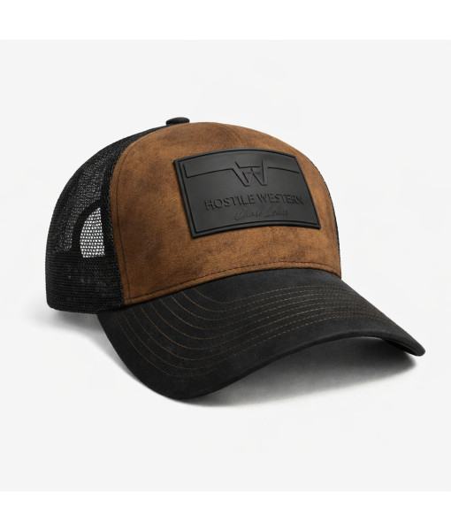 Casquette Noir/brun Suede