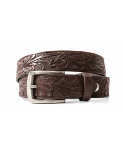 Ceinture Brune Embossée Western