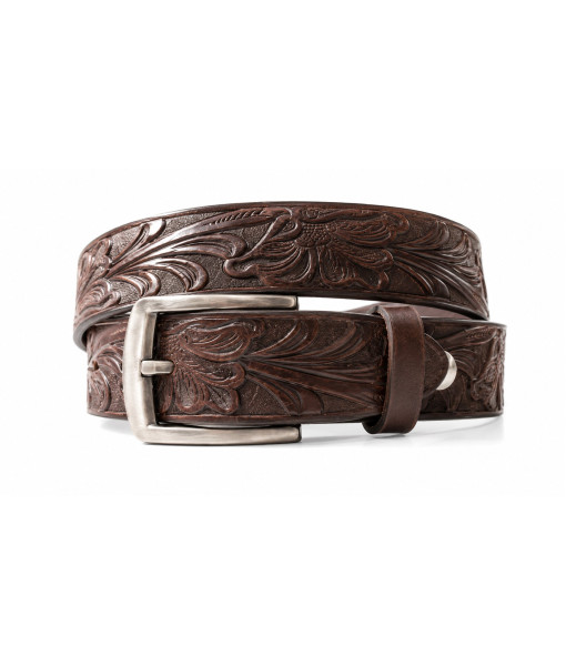 Ceinture Brune Embossée Western