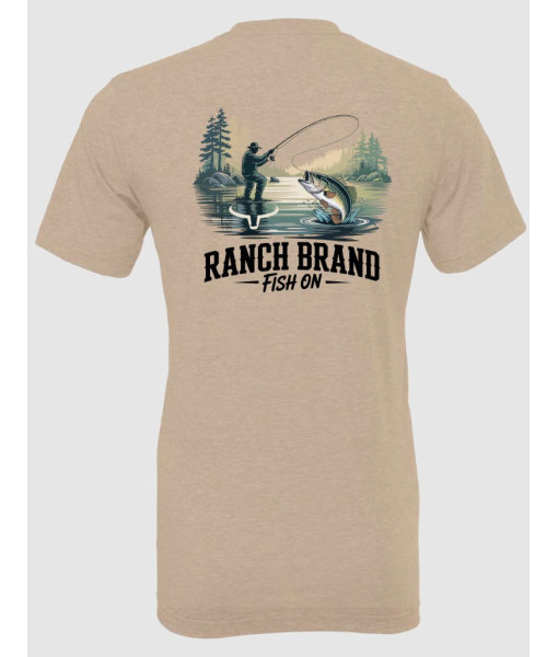 T-shirt Fish On 5 Tan